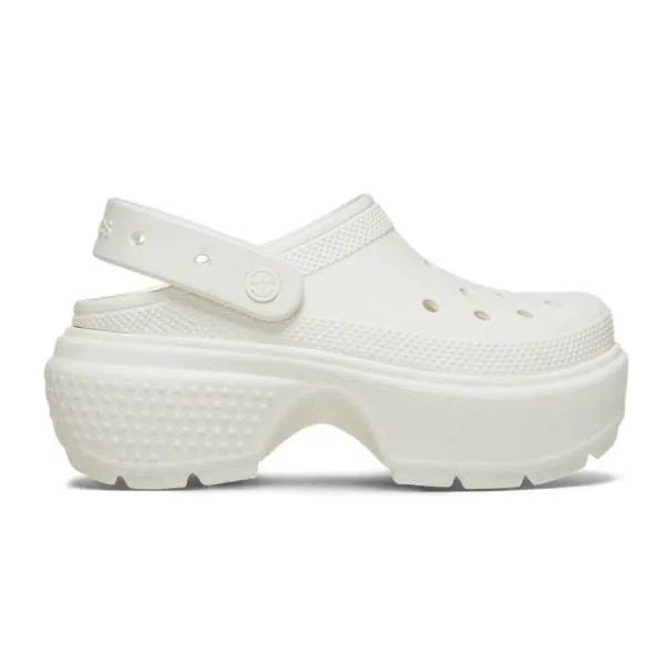 כפכפי קרוס פלטפורמה לנשים Crocs Stomp Clog-Chalky white 209347-0WV