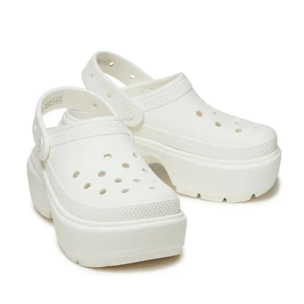 כפכפי קרוס פלטפורמה לנשים Crocs Stomp Clog-Chalky white 209347-0WV
