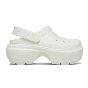 כפכפי קרוס פלטפורמה לנשים Crocs Stomp Clog-Chalky white 209347-0WV