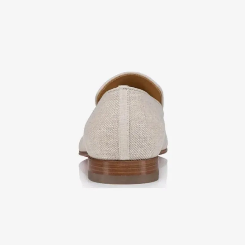 Beige Linen Loafers