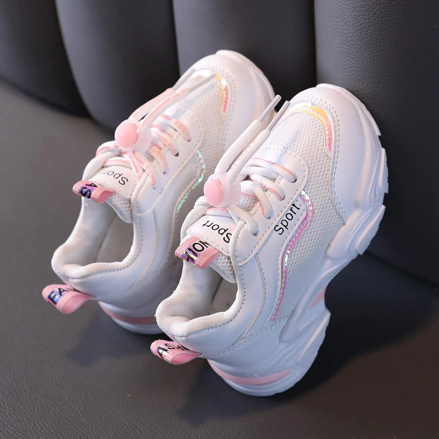 Black Shoes for Girls,Toddler Kids Shoes Breathable Infant Baby Soft Mesh Sneakers Shoes 1-6 Years