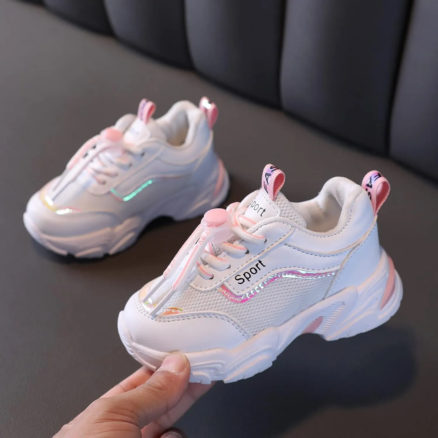 Black Shoes for Girls,Toddler Kids Shoes Breathable Infant Baby Soft Mesh Sneakers Shoes 1-6 Years
