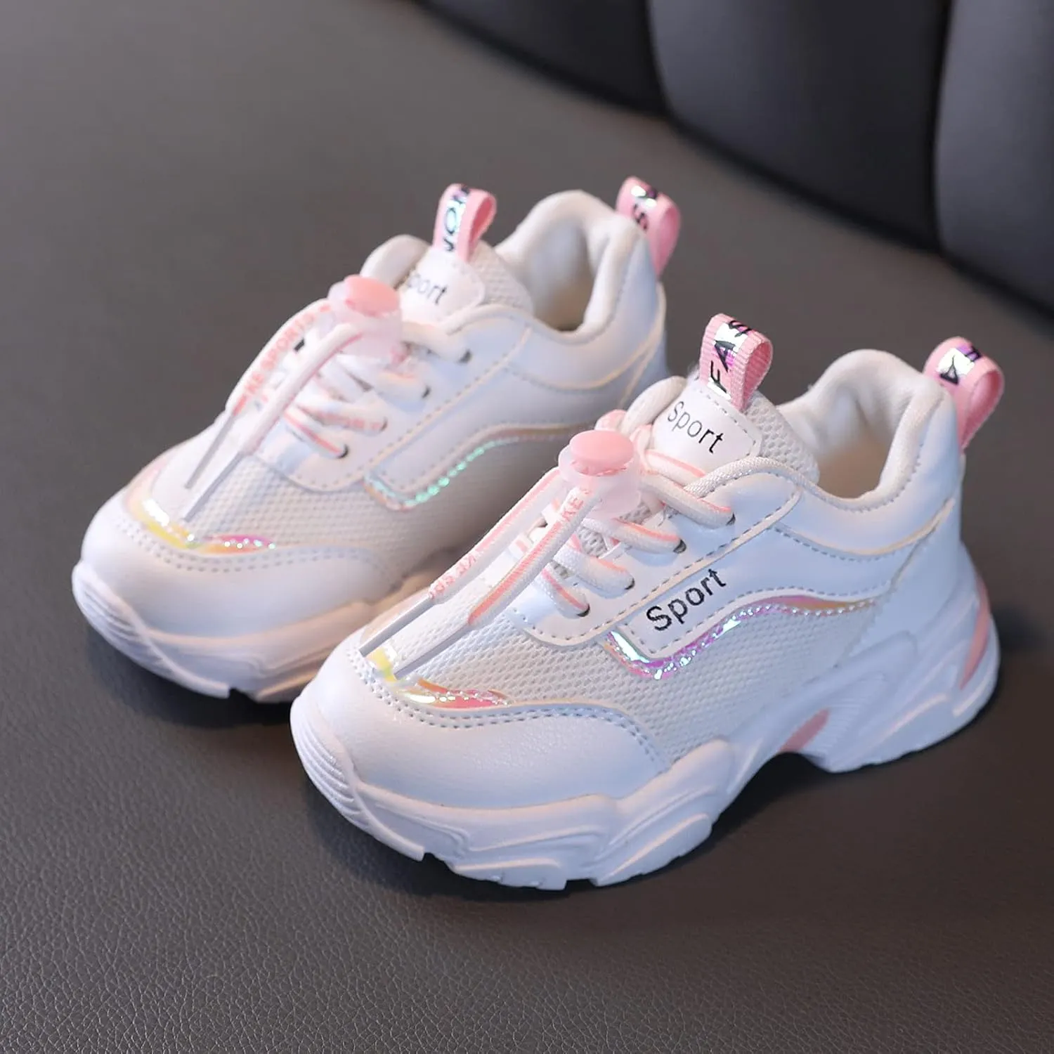 Black Shoes for Girls,Toddler Kids Shoes Breathable Infant Baby Soft Mesh Sneakers Shoes 1-6 Years