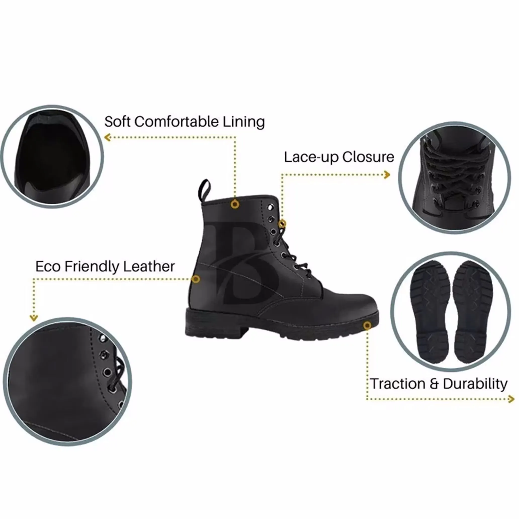 Bohemian Rainbow Women's Vegan Leather Combat Boots