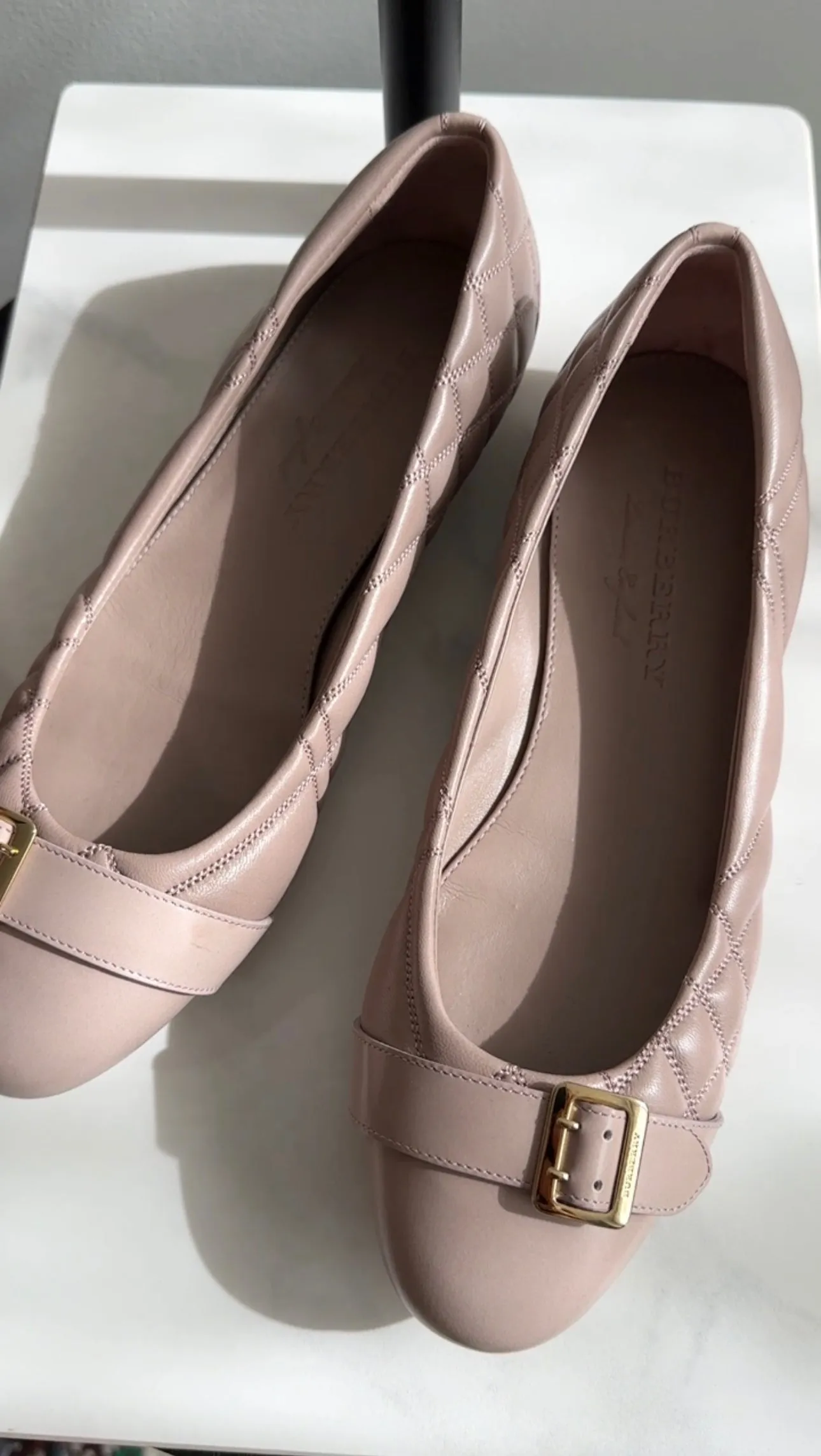 Burberry Leather Quilted Ballet Flats - 39.5