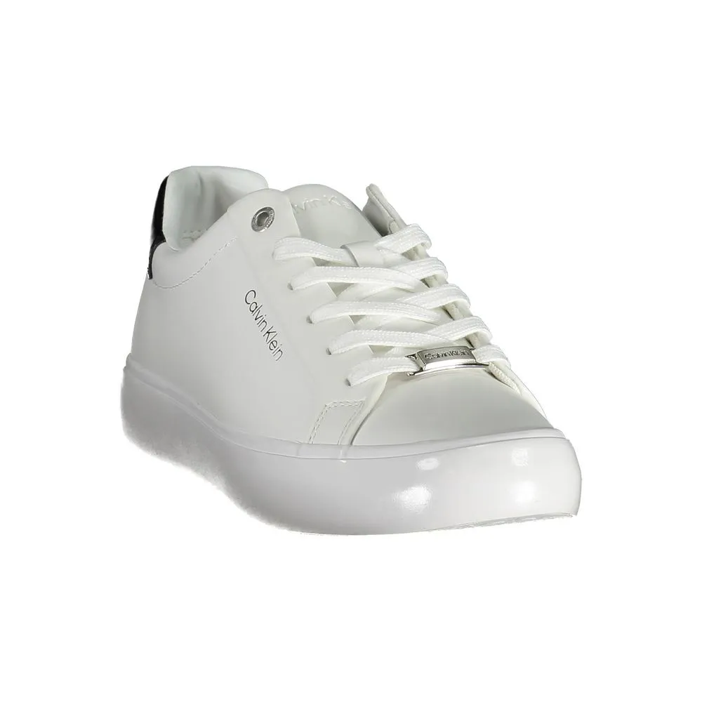 Calvin Klein Sleek White Contrasting Lace-up Sneakers