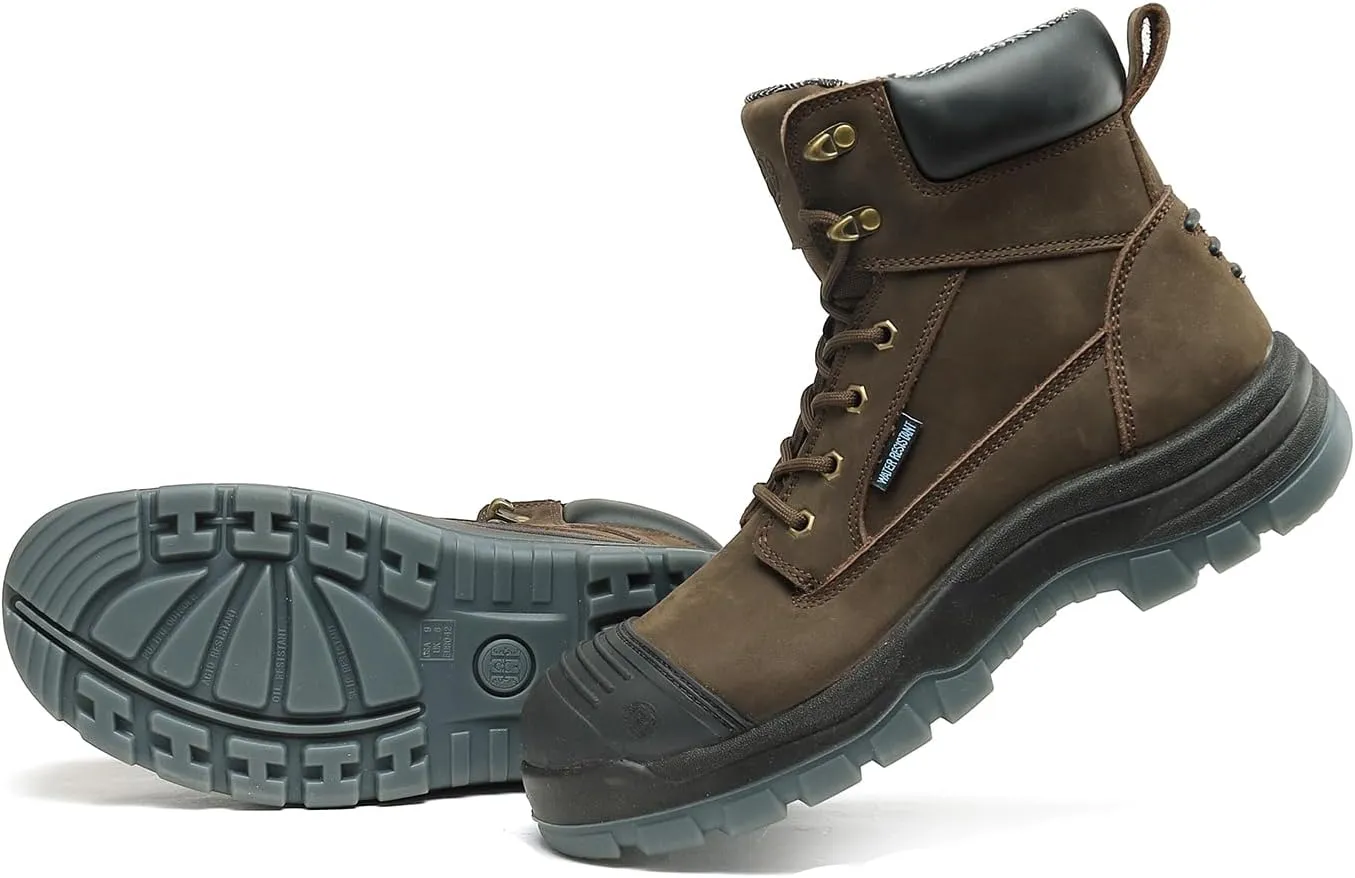 CONRAD Men's EH 6" Soft Toe/Composite Toe Slip Resistant Waterproof Anti-Puncture Work Boots, Durable & Breathable