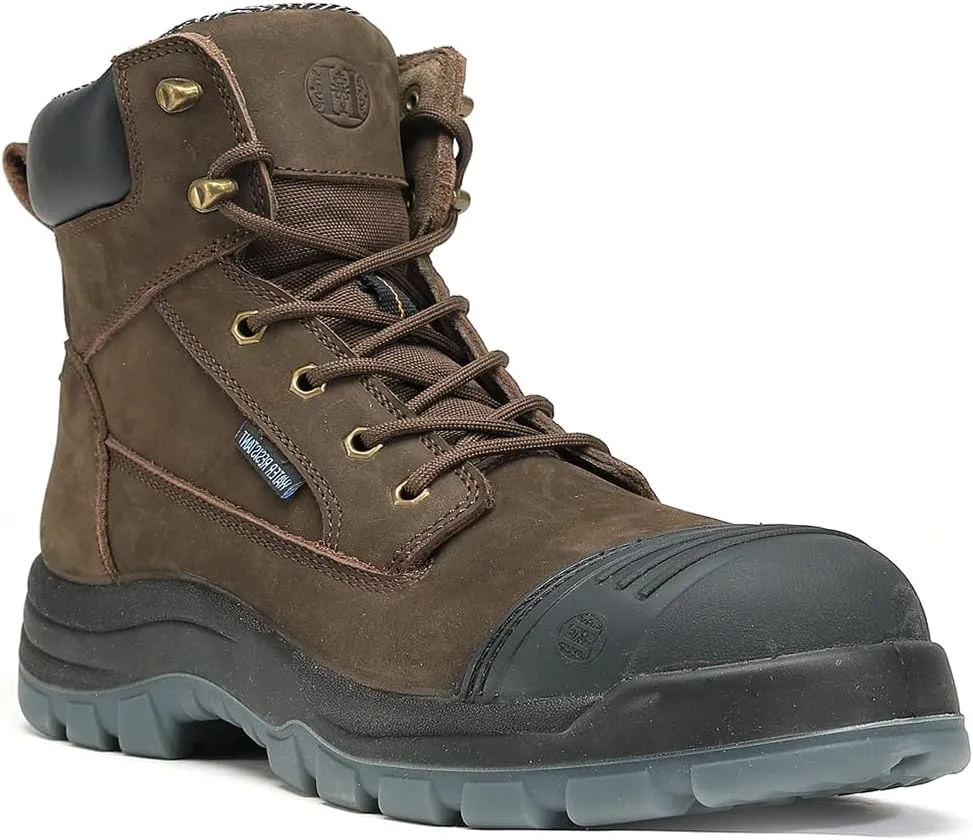 CONRAD Men's EH 6" Soft Toe/Composite Toe Slip Resistant Waterproof Anti-Puncture Work Boots, Durable & Breathable