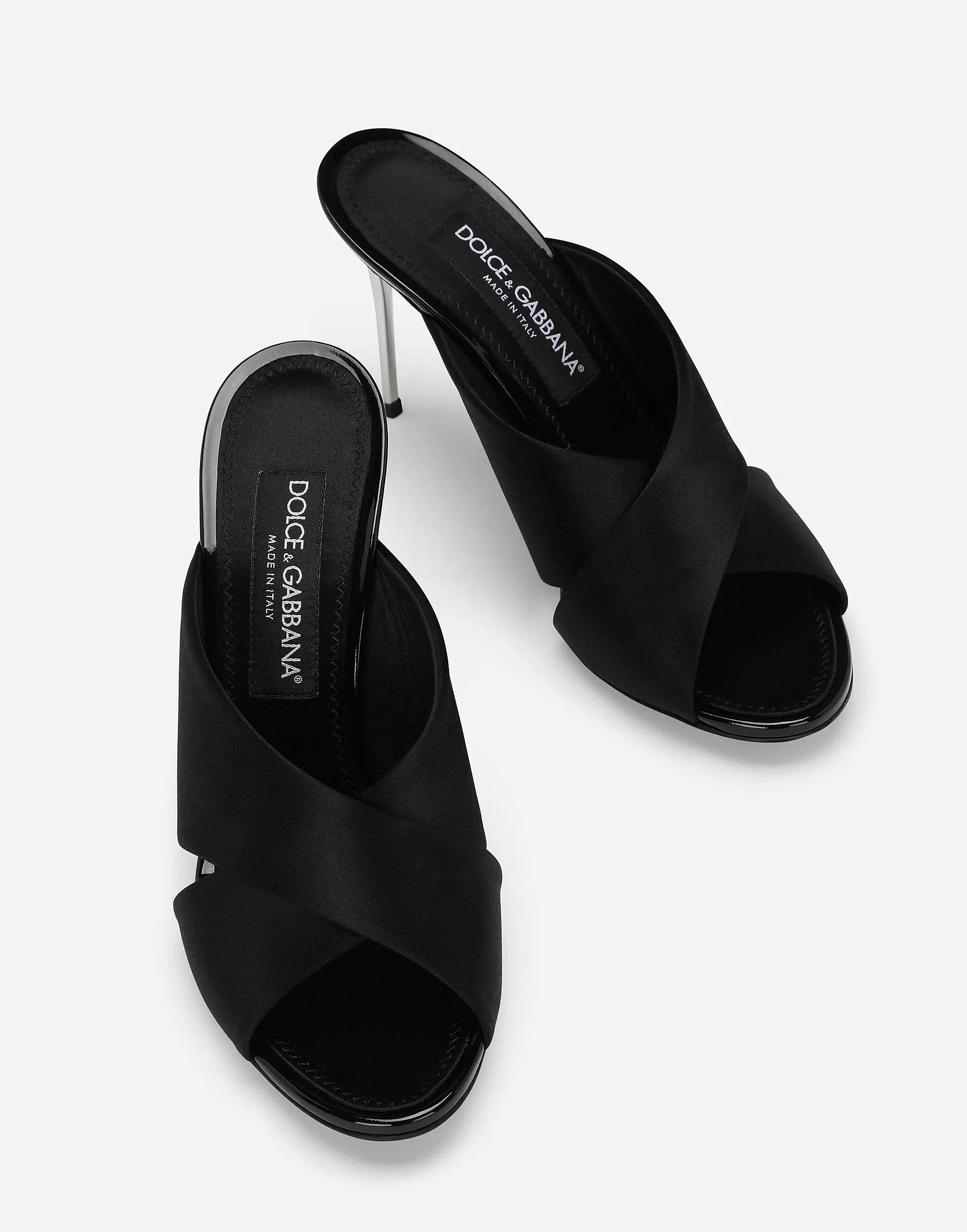 Crossover-Strap Stiletto Mules