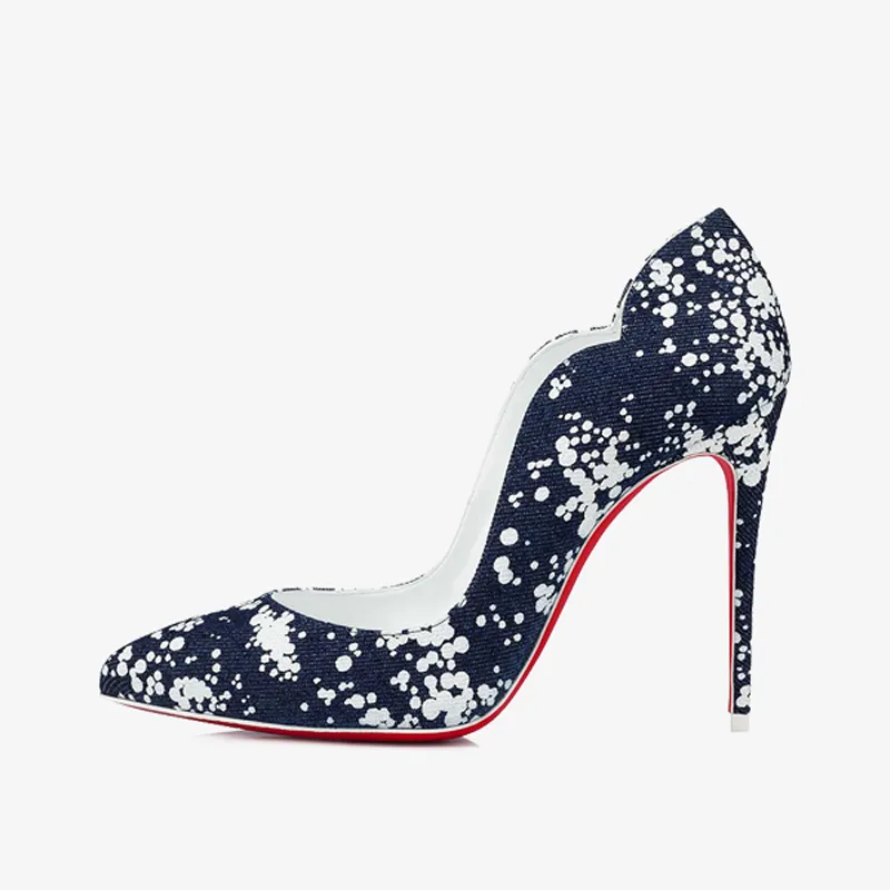 Elegant Blue Fabric Pumps