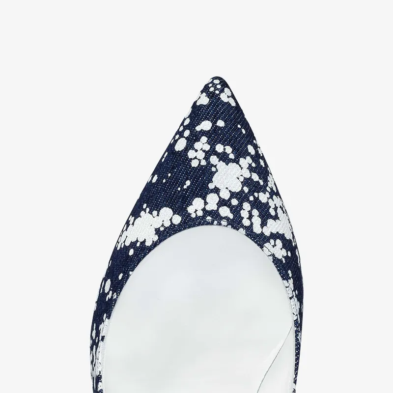 Elegant Blue Fabric Pumps