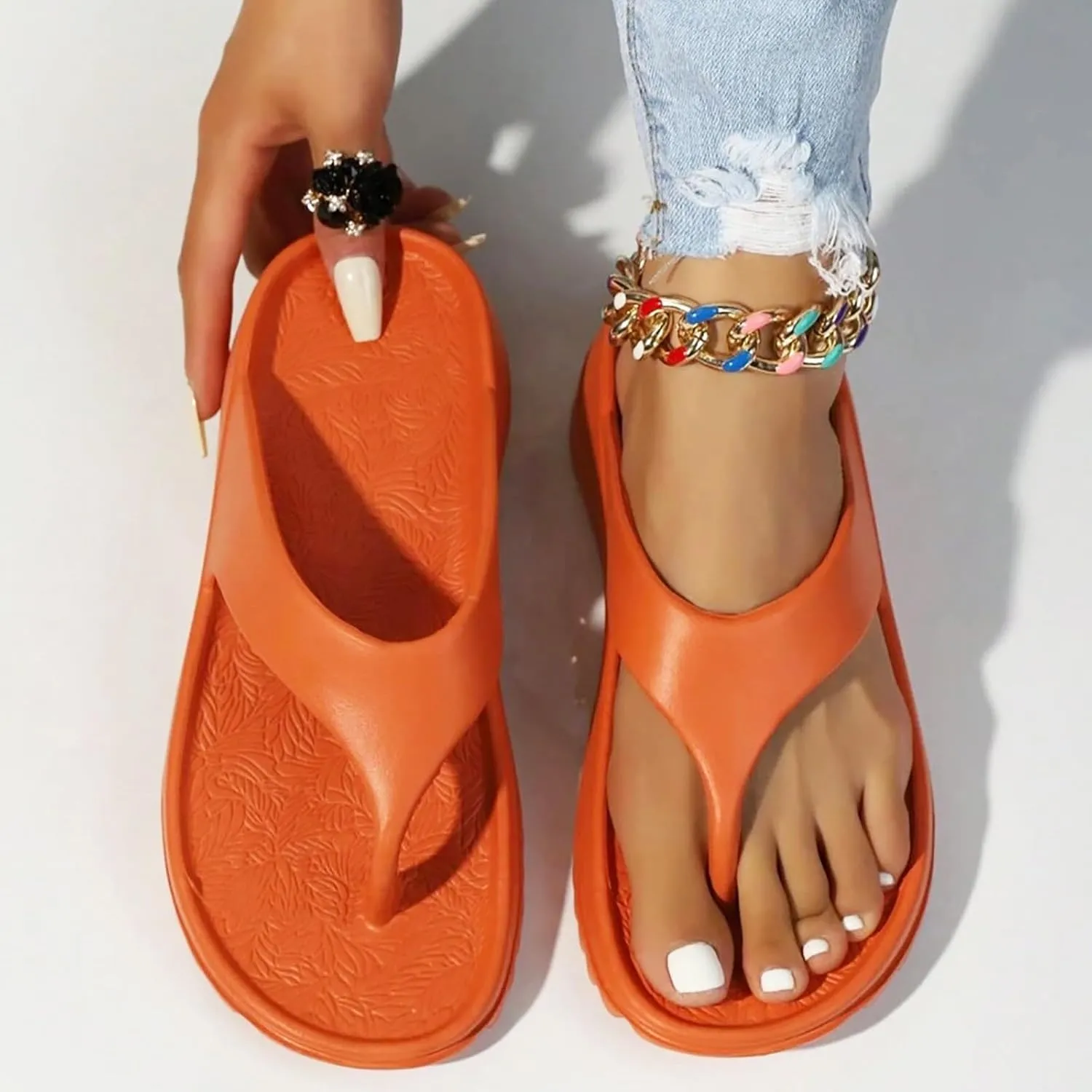 Flip Flops Comfort Beach Thong Sandals Indoor Outdoor Walking Sandals Flip Flops for Women with Arch Support