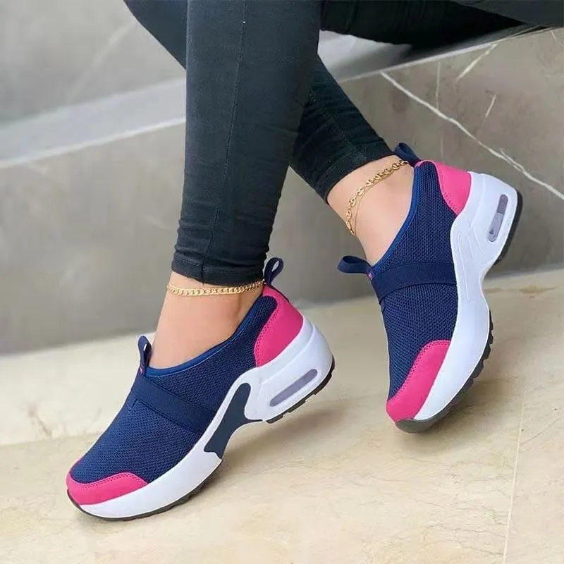 Flying Woven Elastic And Velcro Decoration Casual Sneakers - GlamzLife