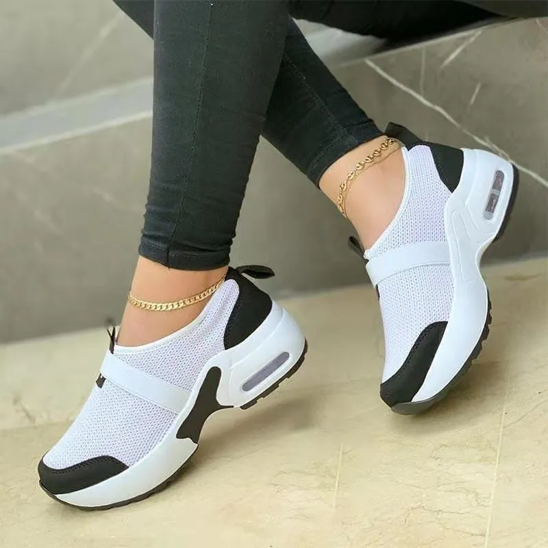 Flying Woven Elastic And Velcro Decoration Casual Sneakers - GlamzLife