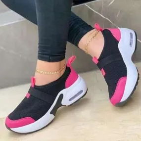 Flying Woven Elastic And Velcro Decoration Casual Sneakers - GlamzLife