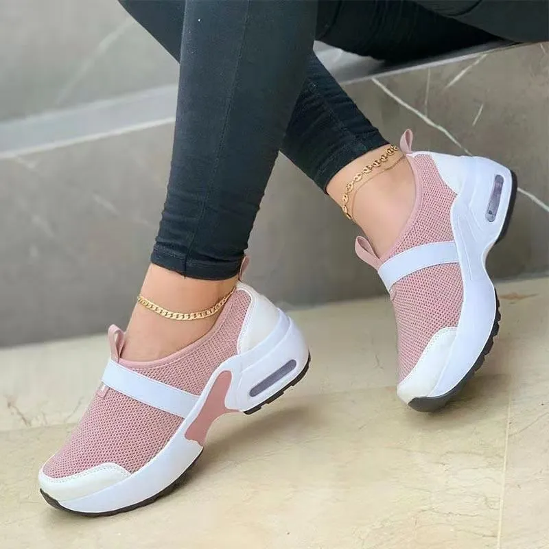 Flying Woven Elastic And Velcro Decoration Casual Sneakers - GlamzLife