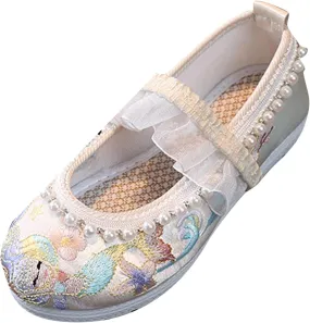 Girls Kids Pearl Princess Shoes Toddler Flat Wide Cr𝐢b Sandals Summer Outdoor Dress Loafers Cute Ankle Trendy Shoes