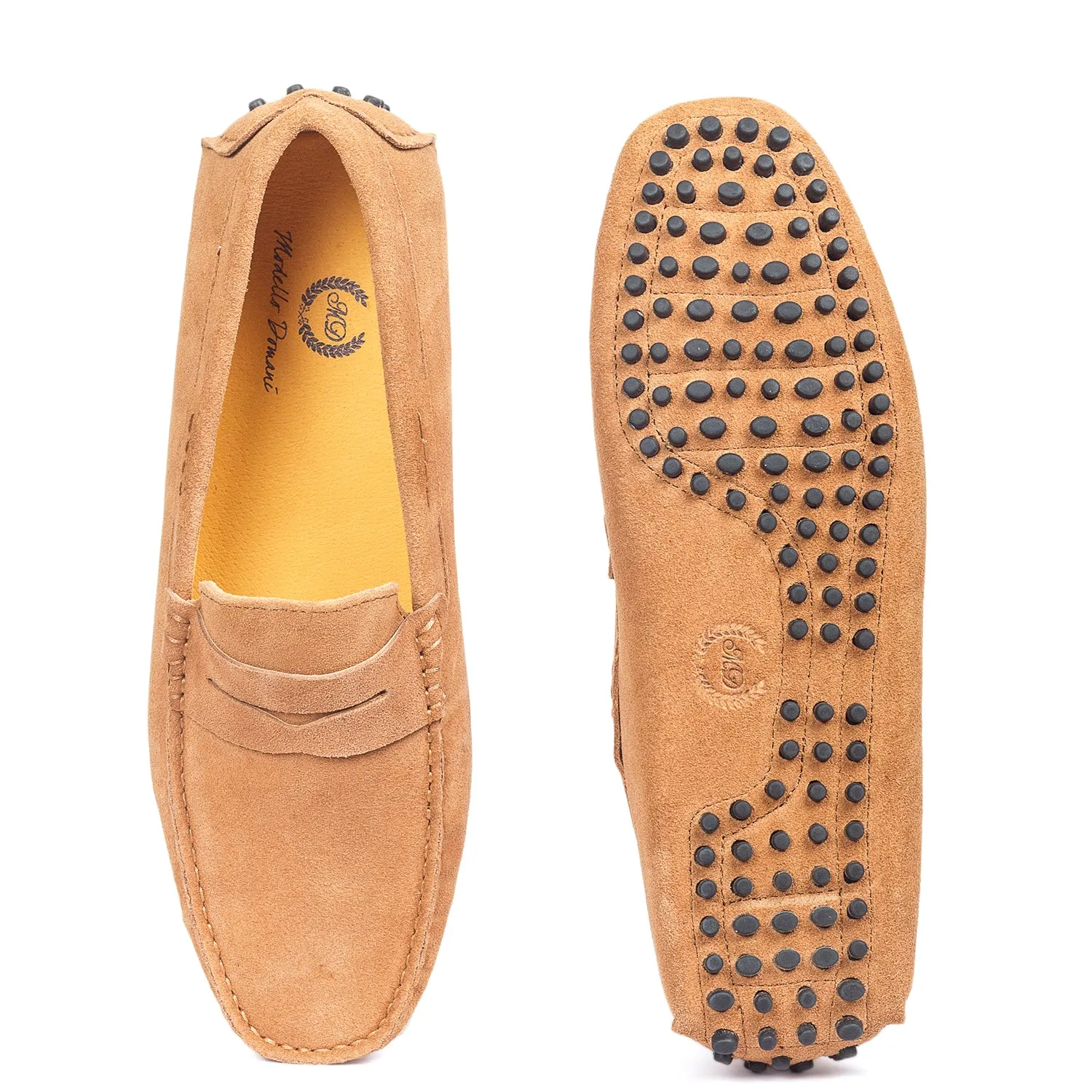 Gommino Suede Penny Loafers (Beige)