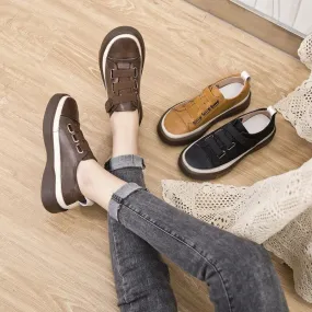 Hook and Loop Sneakers for Women - EasyFit Genuine Leather