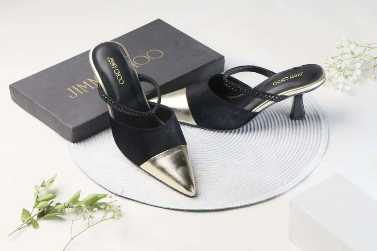 JIMMY CHOO WOMEN KITTEN HEEL - GOLD