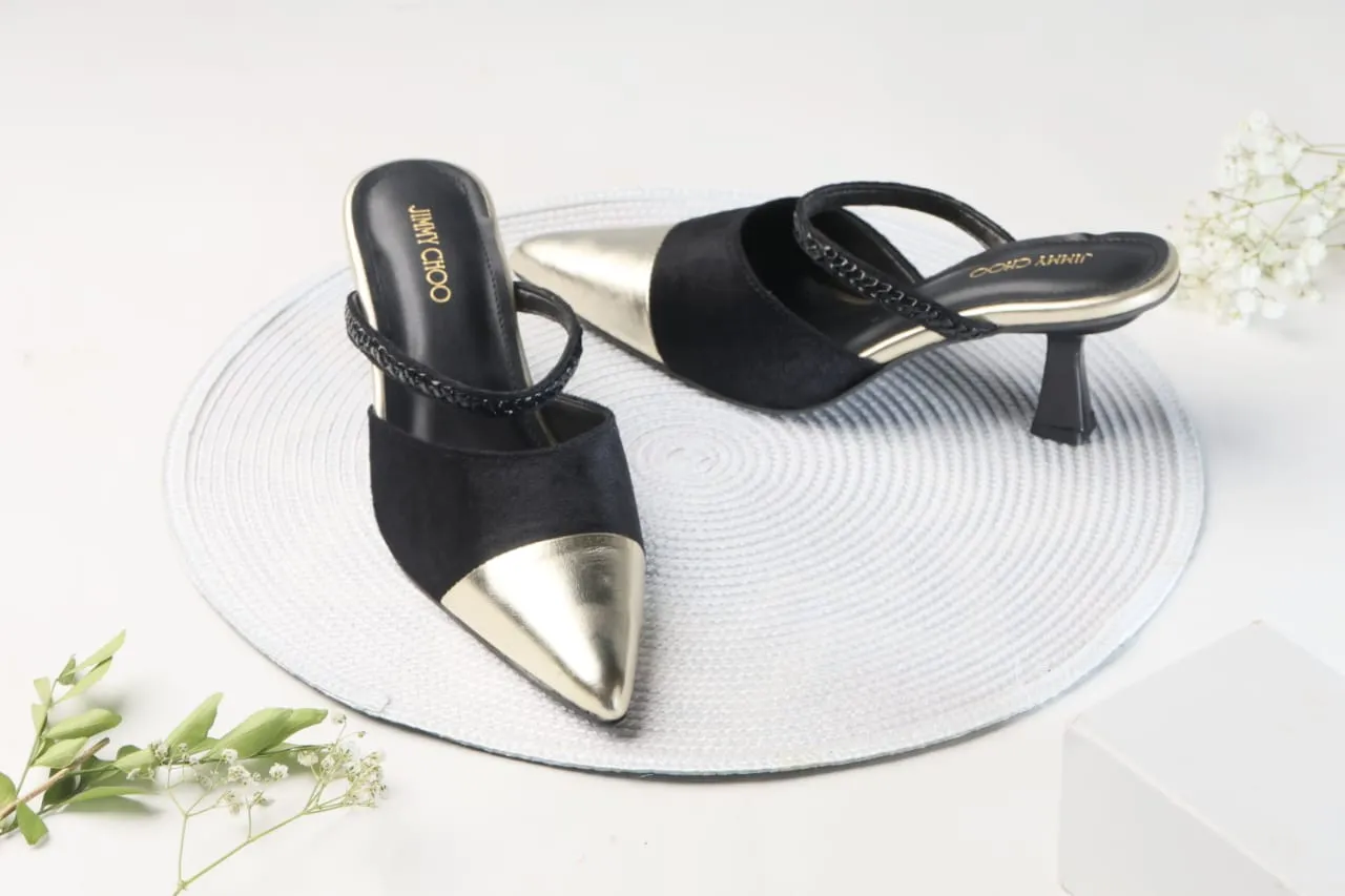 JIMMY CHOO WOMEN KITTEN HEEL - GOLD