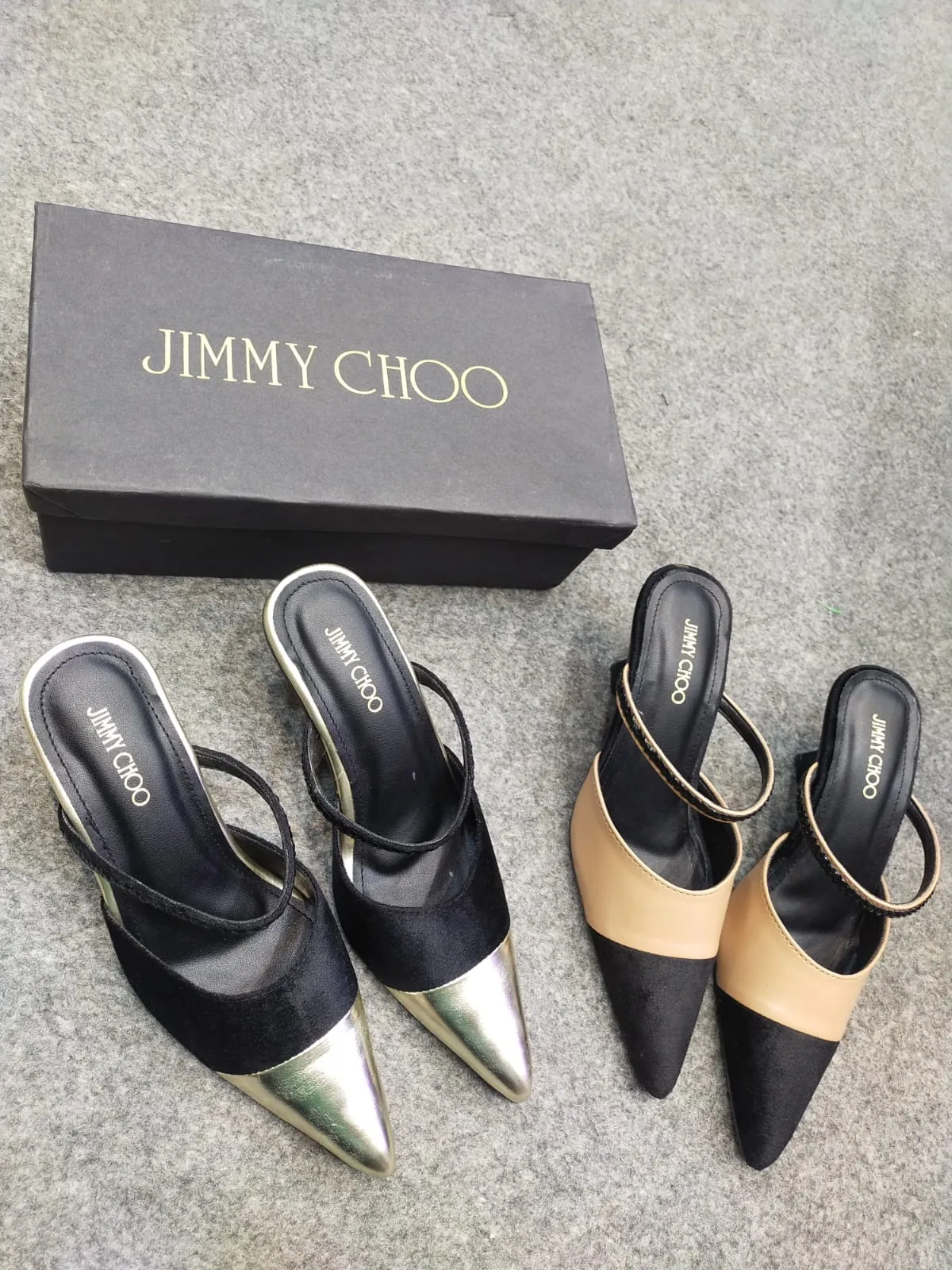 JIMMY CHOO WOMEN KITTEN HEEL - GOLD