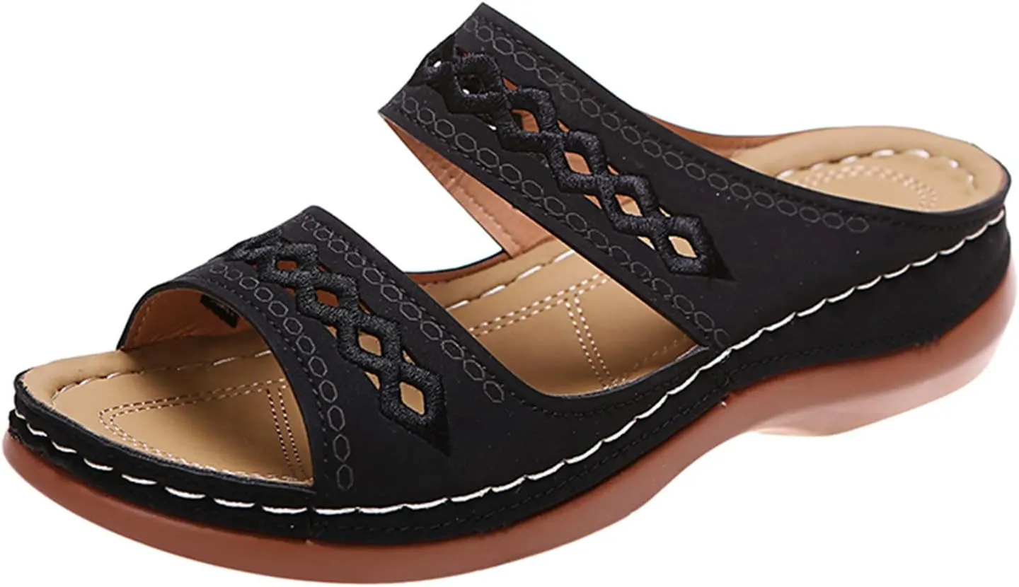 Ladmiple Summer Sandals For Women 2023 Trendy Dressy Orthotic Flip Flops Orthopedic Slippers Slides with Arch Support