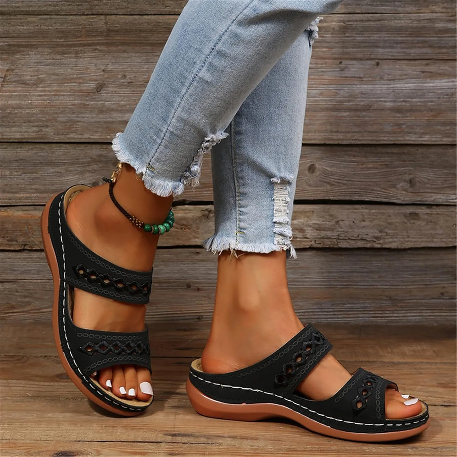 Ladmiple Summer Sandals For Women 2023 Trendy Dressy Orthotic Flip Flops Orthopedic Slippers Slides with Arch Support