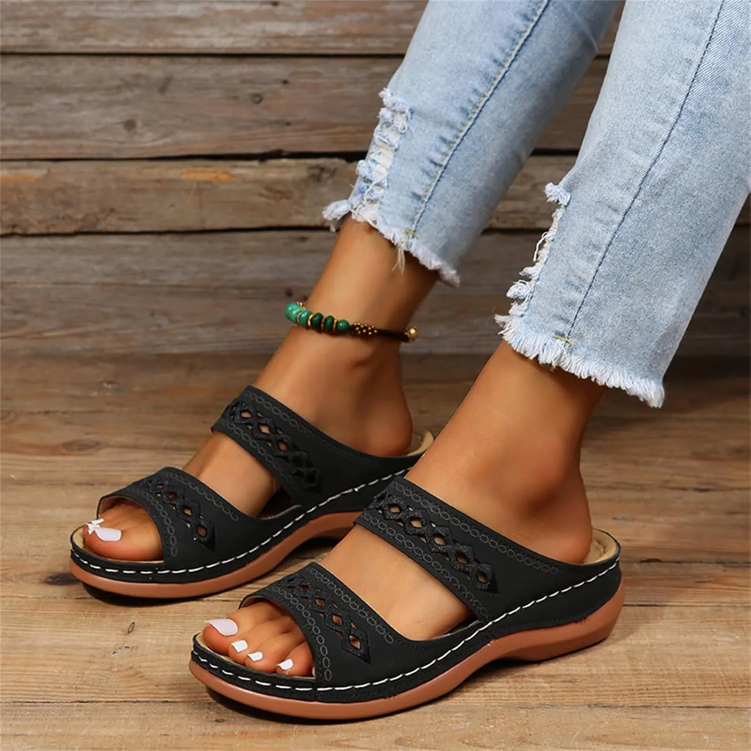 Ladmiple Summer Sandals For Women 2023 Trendy Dressy Orthotic Flip Flops Orthopedic Slippers Slides with Arch Support