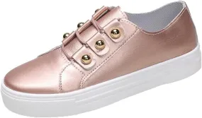 Lausiuoe Shoes For Women Dressy Casual Platform Leather Sneakers Low Top Fashion Comfortable Classic Walking Flat Loafers