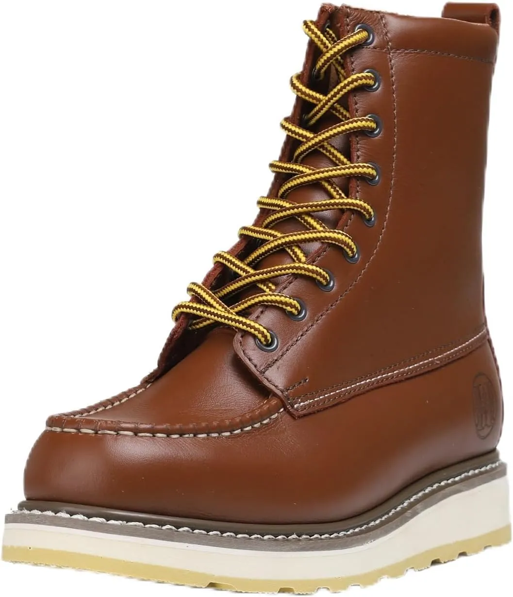 Men's Soft Toe SureTrack Waterproof Non-Slip oil Breathable Durable Wedge Outsole 8" Brown Work Boots