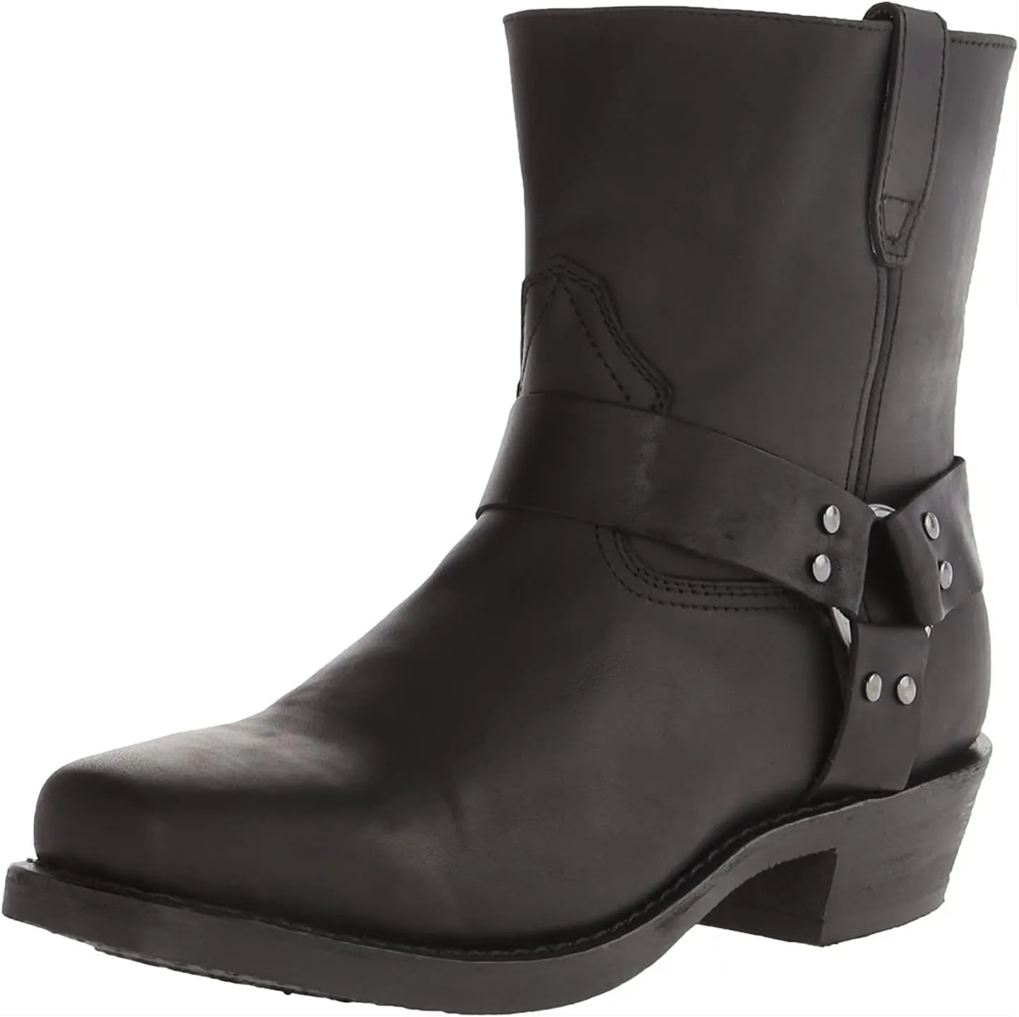 Men's Square Toe High Heel Durable Western Work Cowboy Boots Slip Resistant Side Zipper Ankle Boots