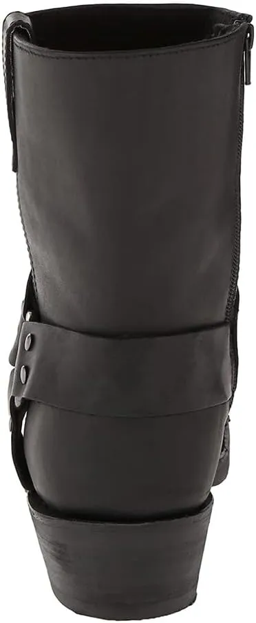 Men's Square Toe High Heel Durable Western Work Cowboy Boots Slip Resistant Side Zipper Ankle Boots