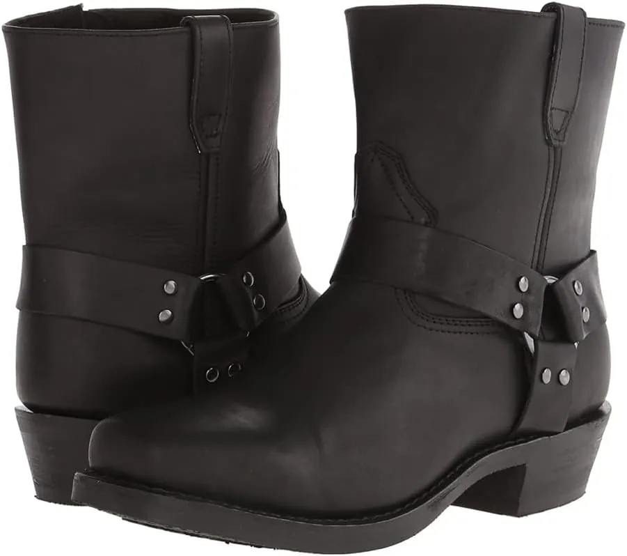 Men's Square Toe High Heel Durable Western Work Cowboy Boots Slip Resistant Side Zipper Ankle Boots