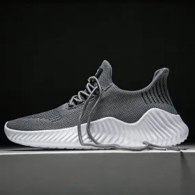 Mesh Men Shoes Breathable White Sneakers Lace-up Lightweight Shoes