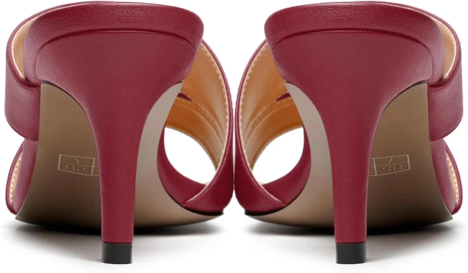 NUMALEO Womens Matte Slip On Party Open Toe Casual stylish Stiletto Mid Heel Heeled Sandals 2.5 Inch