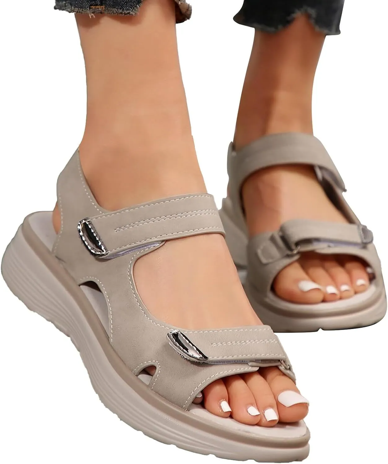 Orthopedic Sandals for Women 2025 Trendy Comfortable Womens Wedge Sandal Summer Casual Arch Support Slip On Shoes