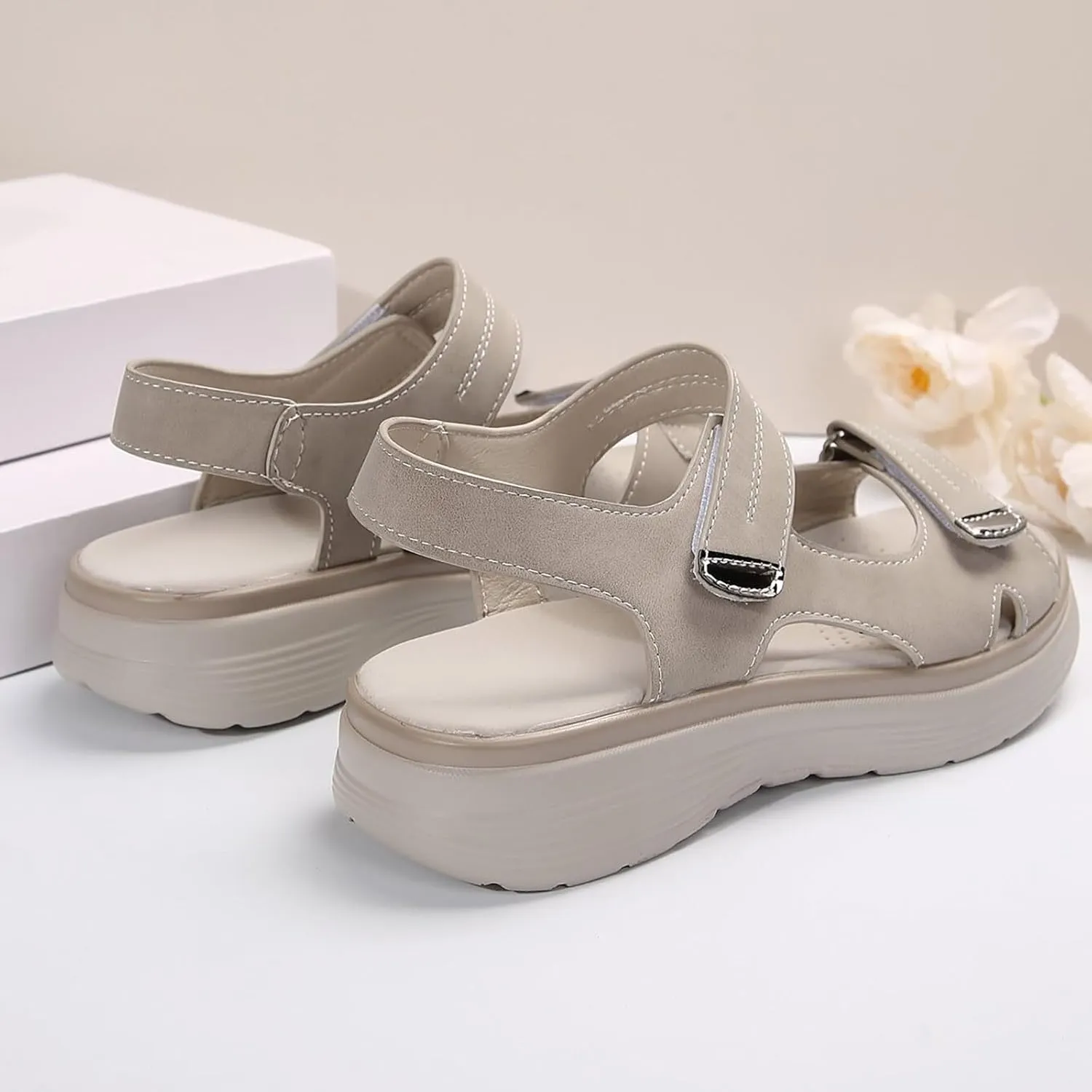 Orthopedic Sandals for Women 2025 Trendy Comfortable Womens Wedge Sandal Summer Casual Arch Support Slip On Shoes