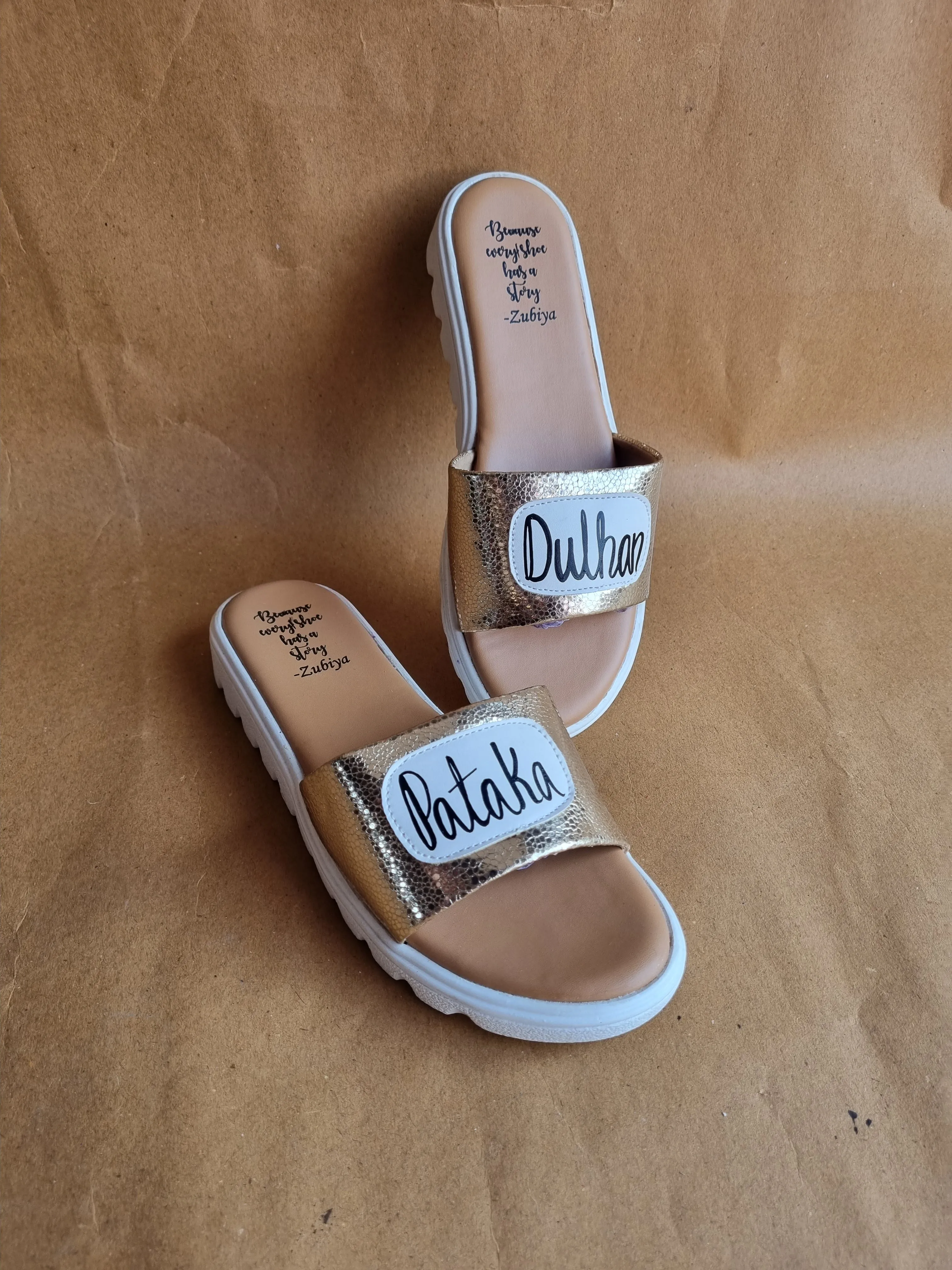 Pataka dulhan (golden white sole Slides)