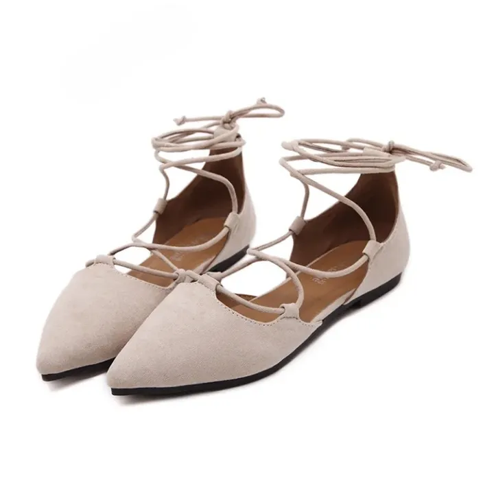 Paulie Faux Suede Lace Up Flats