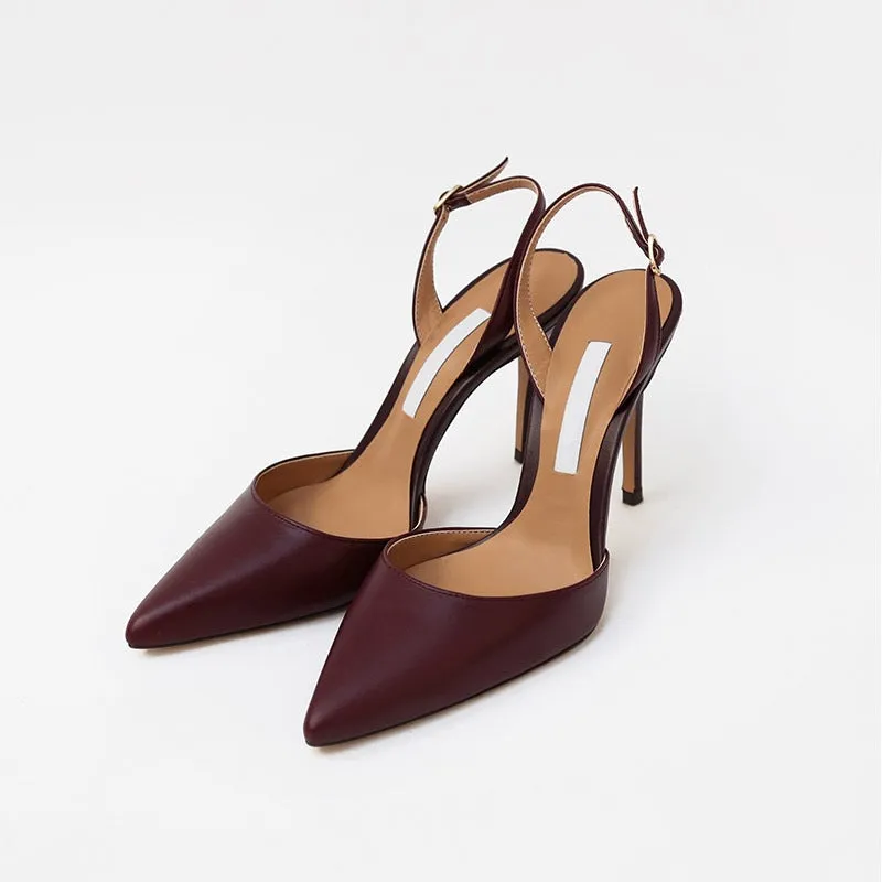 Pointed closed toe slingback stiletto heels elegant summer heels