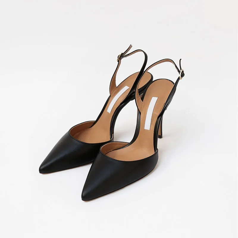 Pointed closed toe slingback stiletto heels elegant summer heels