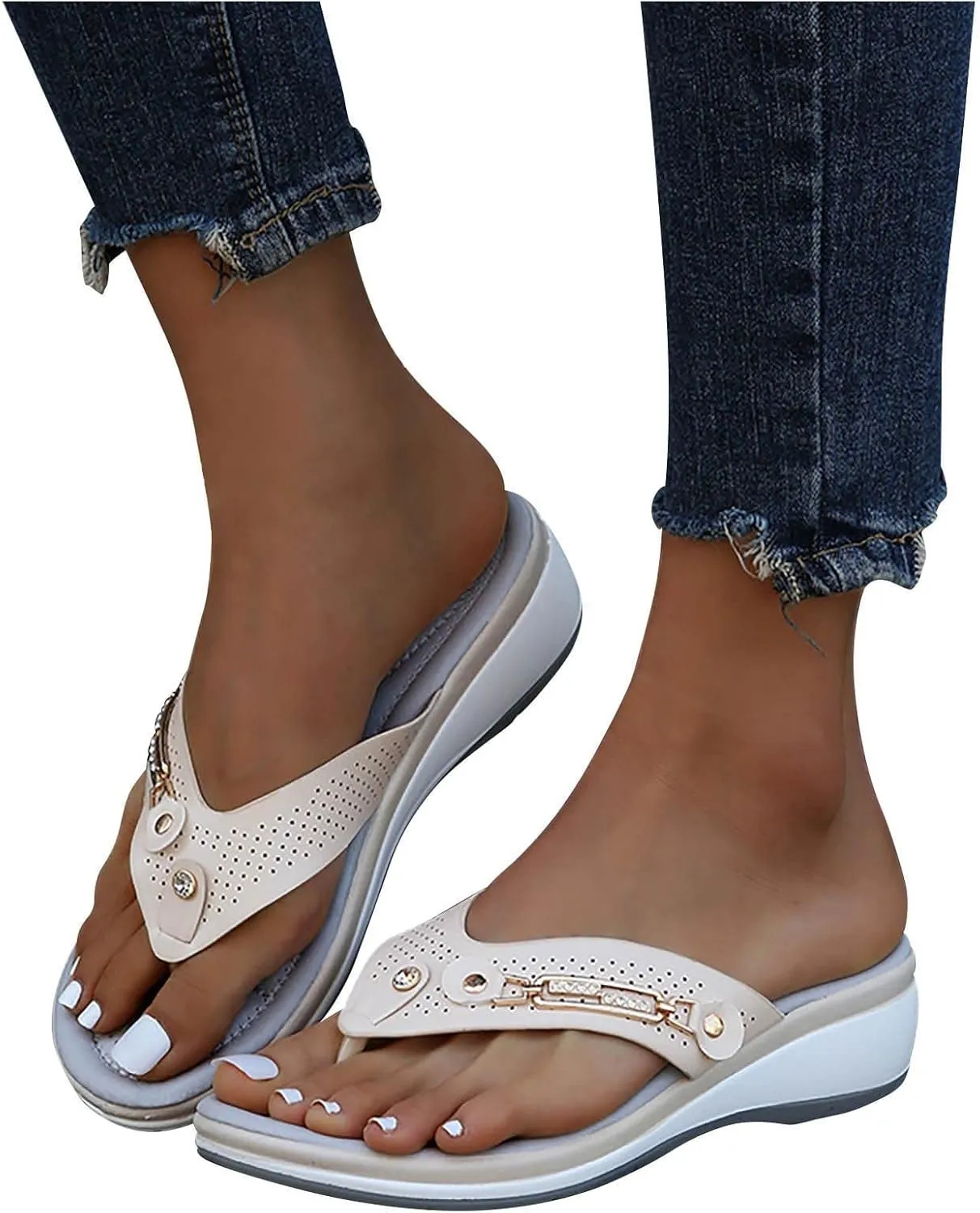 Red Flip Flops for Women Trendy Arch Support Soft Cushion Thong Sandals 2025 Summer Beach Slippers Shoes