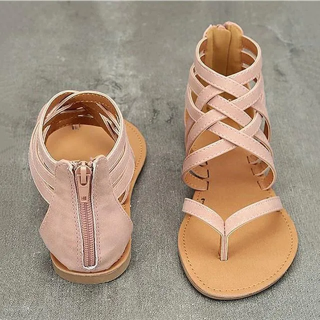 Rome Style Cross Tied Sandals