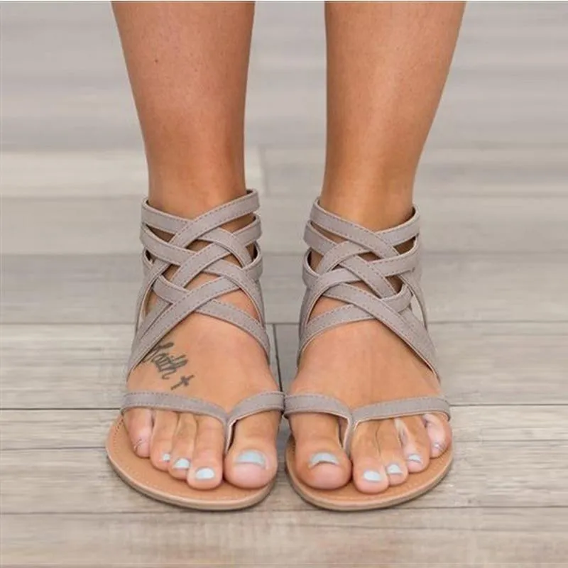 Rome Style Cross Tied Sandals