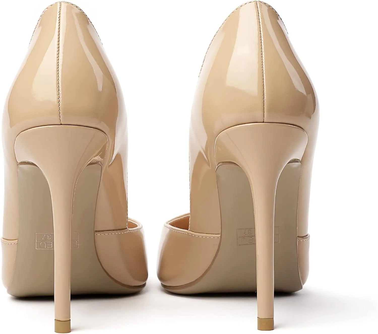SAMMITOP Women's D'Orsay Slip On High Heels Elegant Pointy Toe Stilettos Pumps 4Inches Office Ladies Shoes