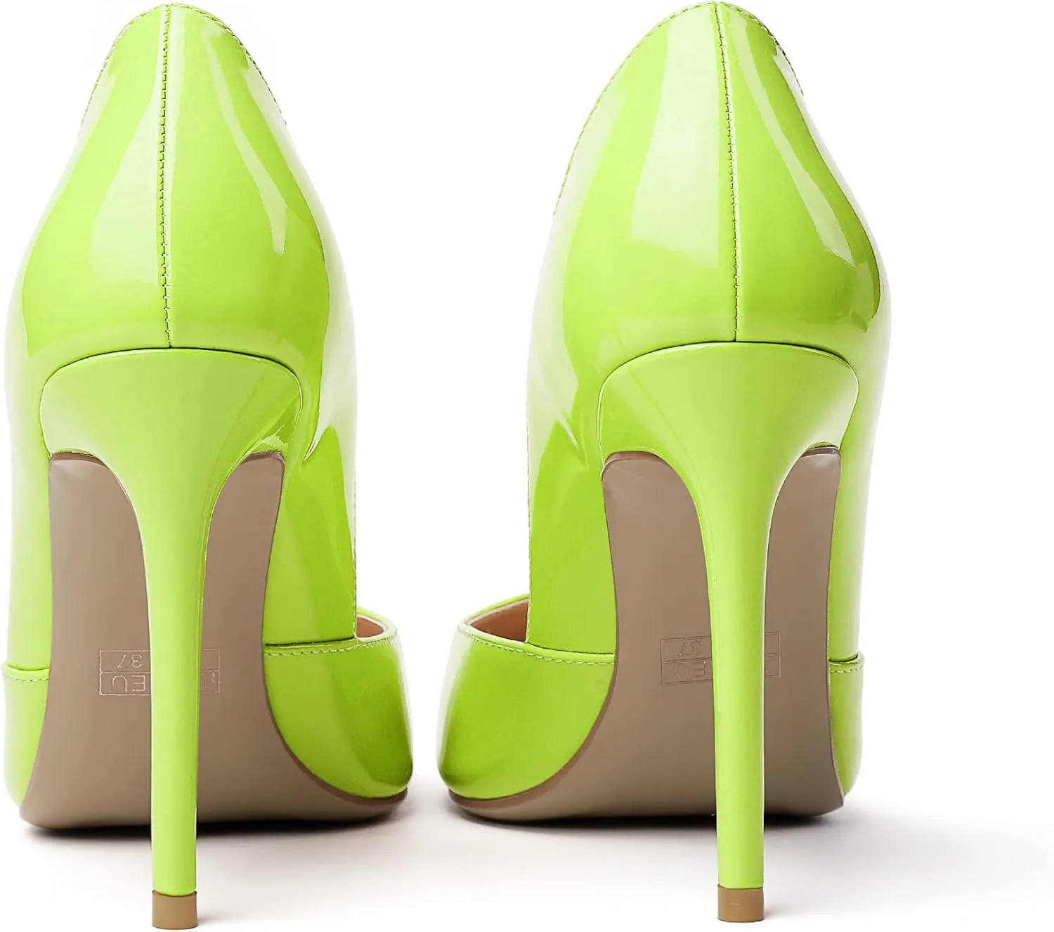 SAMMITOP Women's D'Orsay Slip On High Heels Elegant Pointy Toe Stilettos Pumps 4Inches Office Ladies Shoes