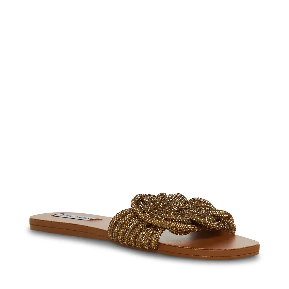 STEVE MADDEN Rhinestone ADORE Square~Knot Slide Sandal Shoe