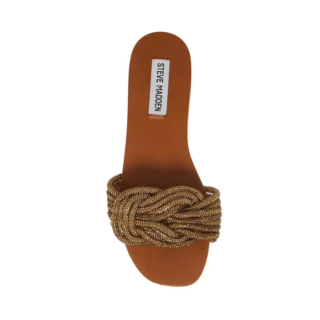 STEVE MADDEN Rhinestone ADORE Square~Knot Slide Sandal Shoe