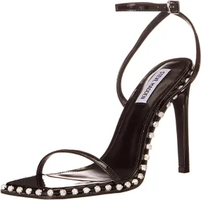 Steve Madden Zelle Black Multi Rhinestone High Heeled Two Piece Sandals